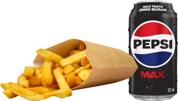 Chips and a can of Pepsi Max